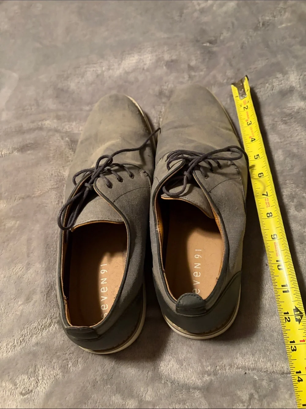 Seven7 Gray Canvas Derby Oxfords with Dark Laces